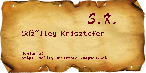 Sélley Krisztofer névjegykártya